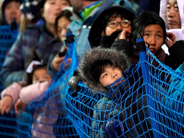 Zaungäste bei einem Skirennen