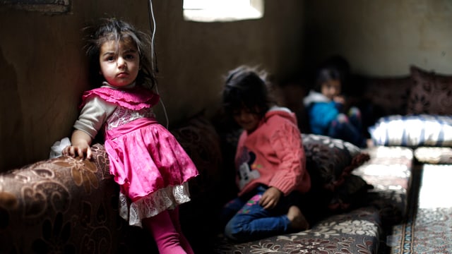 Syrische Flüchtlingskinder im Libanon. Syrische Flüchtlingskinder im Libanon.