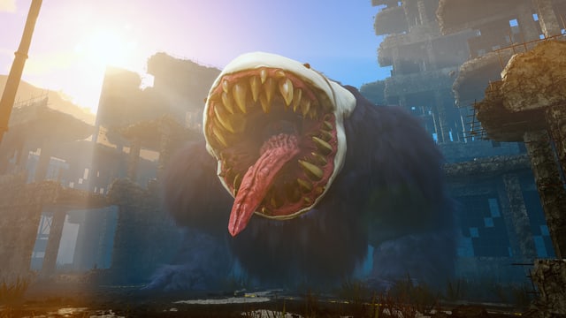 Jumboknäul ist ein riesiges Monster mit flauschigem Fell und kugelrundem Kopf. Jumboknäul ist ein riesiges Monster mit flauschigem Fell und kugelrundem Kopf.