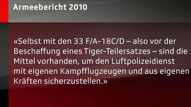 Ausschnitt aus dem Armeebericht 2010. Ausschnitt aus dem Armeebericht 2010.