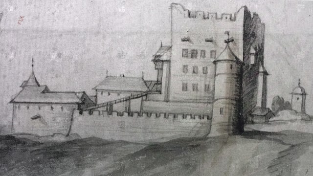 Zeichnung der Burg Zeichnung der Burg