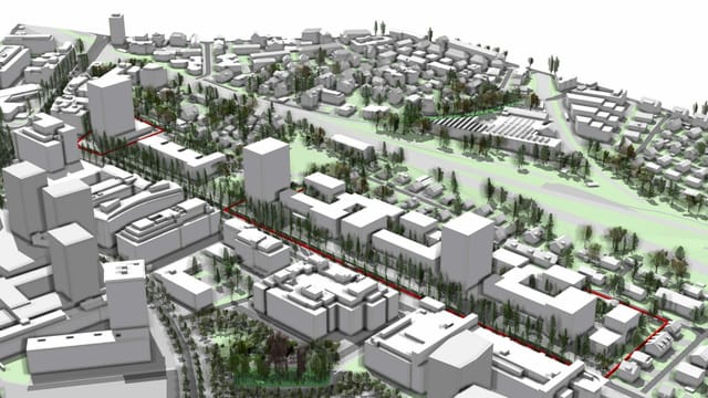 Visualisierung der geplanten Zürcher Grossüberbauung Thurgauerstrasse. Visualisierung der geplanten Zürcher Grossüberbauung Thurgauerstrasse.