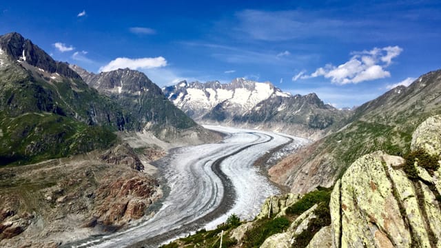 Ausgeaperter Aletschgletscher Ausgeaperter Aletschgletscher