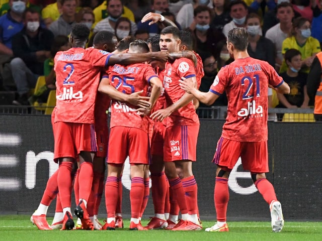 Die Spieler nach dem 1:0 durch Dembélé. Die Spieler nach dem 1:0 durch Dembélé.