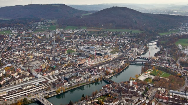 Luftaufnahme von Olten. Luftaufnahme von Olten.