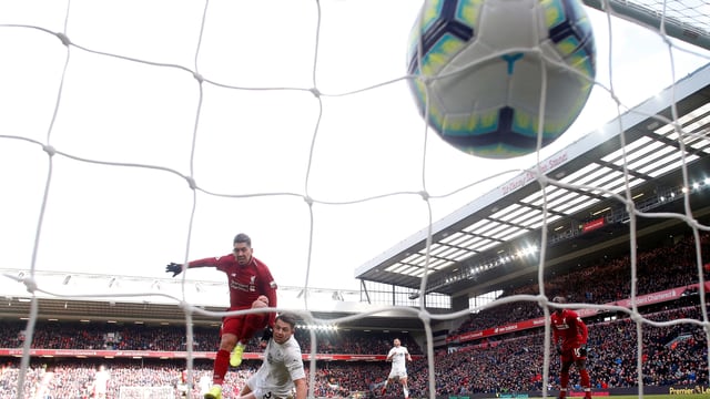 Firmino bringt Liverpool mit seinem 2. Tor mit 3:1 in Front. Firmino bringt Liverpool mit seinem 2. Tor mit 3:1 in Front.