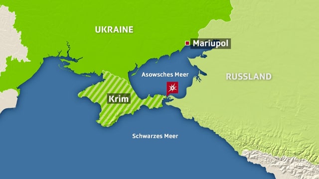 Im Meer vor der Halbinsel Krim versperrten die Russen drei ukrainischen Schiffen den Weg. Im Meer vor der Halbinsel Krim versperrten die Russen drei ukrainischen Schiffen den Weg.