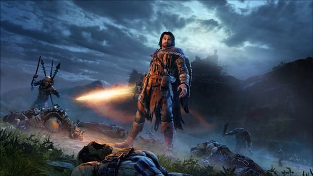 Talion posiert, Orks stürmen von hinten an. Talion posiert, Orks stürmen von hinten an.