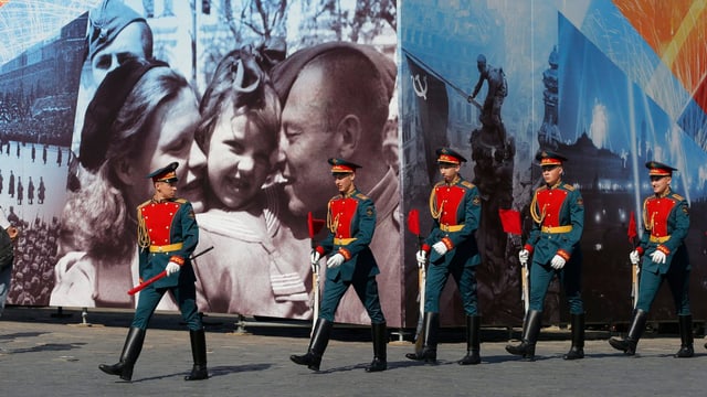 Marsch zum 71. «Tag des Sieges» auf dem Roten Platz in Moskau. Marsch zum 71. «Tag des Sieges» auf dem Roten Platz in Moskau.