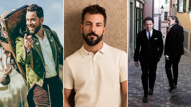 Von links: Trauffer, Bligg sowie Stephan Eicher und Martin Suter. Von links: Trauffer, Bligg sowie Stephan Eicher und Martin Suter.