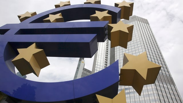 Euro-Symbol vor EZB-Gebäude