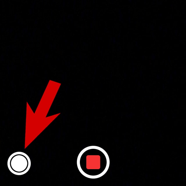 Mit diesem Knopf schiesst du Fotos, während du ein Video aufnimmst Mit diesem Knopf schiesst du Fotos, während du ein Video aufnimmst