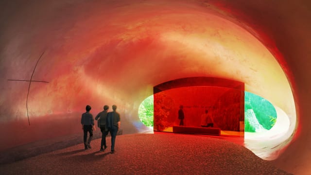Die unterirdische Raumsequenz - lichtdurchflutet. Die unterirdische Raumsequenz - lichtdurchflutet.