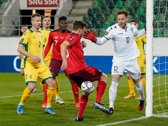 Die Schweizer Nati beim 1:0-Sieg über Litauen. Die Schweizer Nati beim 1:0-Sieg über Litauen.
