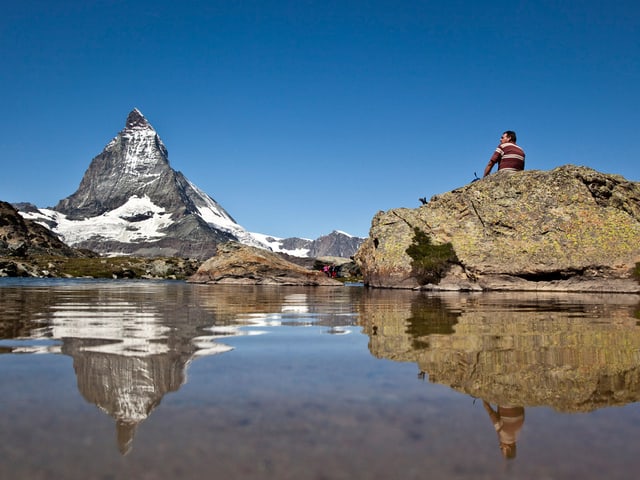 Das Matterhorn, vom Riffelsee aus gesehen.