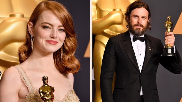 Porträt von Emma Stone und Casey Affleck Porträt von Emma Stone und Casey Affleck