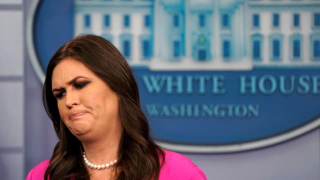 Trumps Sprecherin Sarah Huckabee Sanders. Trumps Sprecherin Sarah Huckabee Sanders.