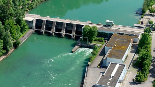 Luftaufnahme Flusskraftwerk Bremgarten-Zufikon Luftaufnahme Flusskraftwerk Bremgarten-Zufikon