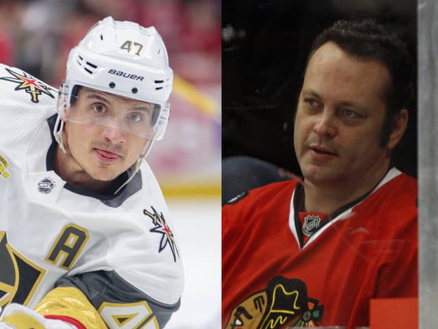 Luca Sbisa und Vince Vaughn. Luca Sbisa und Vince Vaughn.