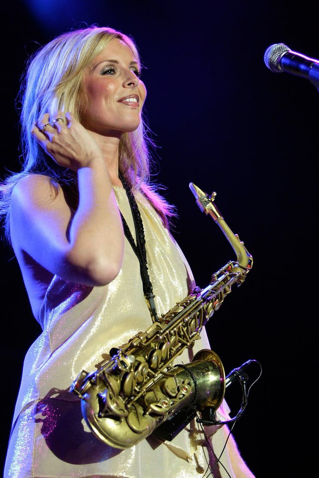Nahaufnahme von Candy Dulfer. Nahaufnahme von Candy Dulfer.