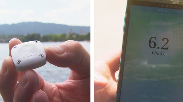 Das kleine Aufzeichnungsgerät und die Darstellung der Werte am Handy. Das kleine Aufzeichnungsgerät und die Darstellung der Werte am Handy.