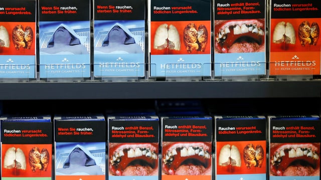 Deutsche Zigarettenschachteln mit Schockbildern Deutsche Zigarettenschachteln mit Schockbildern