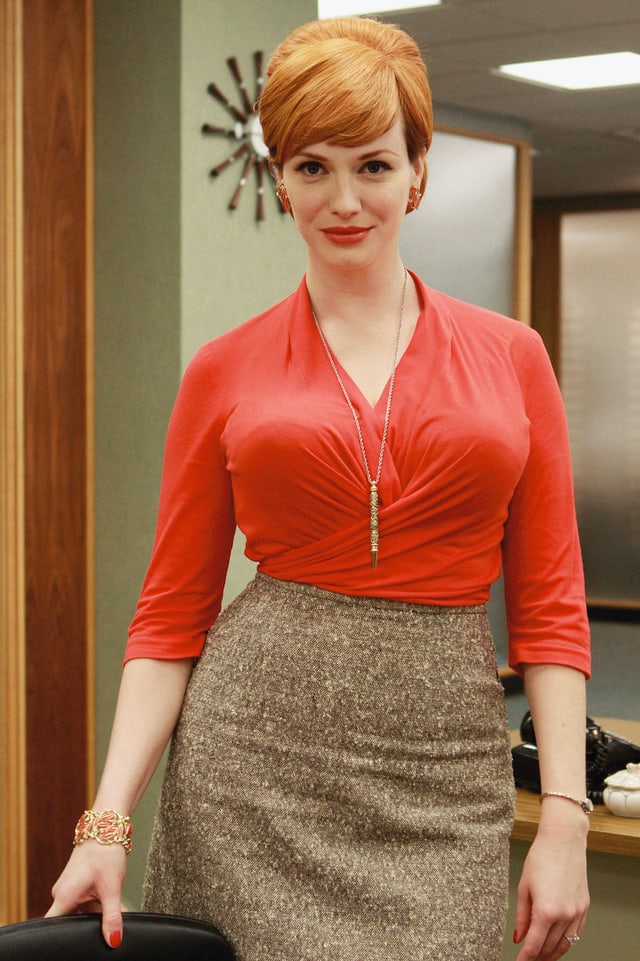 Porträt der Schauspielerin Christina Hendricks als Sekretärin Joan Holloway Porträt der Schauspielerin Christina Hendricks als Sekretärin Joan Holloway
