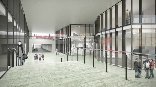 Visualisierung der Bahnhofshalle Visualisierung der Bahnhofshalle