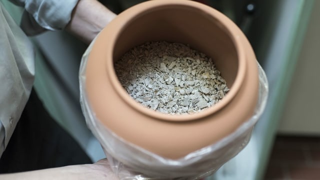 Eine Urne mit Asche Eine Urne mit Asche