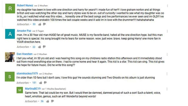 Begeisterte Fans ausserhalb des üblichen One Direction-Fanspektrums. Begeisterte Fans ausserhalb des üblichen One Direction-Fanspektrums.