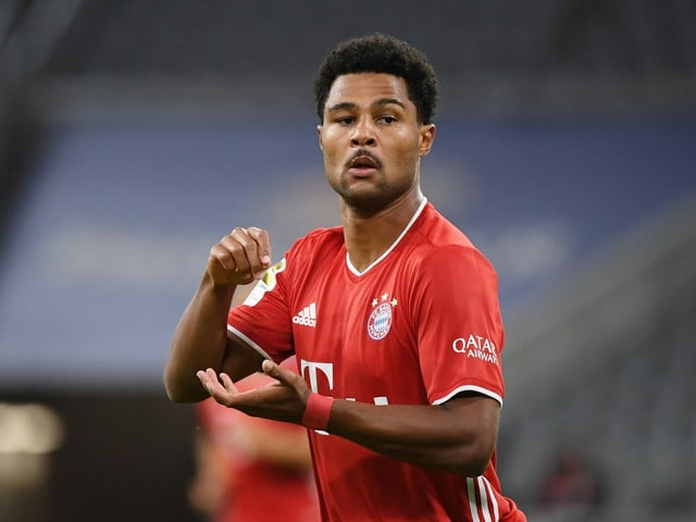 Serge Gnabry gelingt ein Dreierpack. Serge Gnabry gelingt ein Dreierpack.