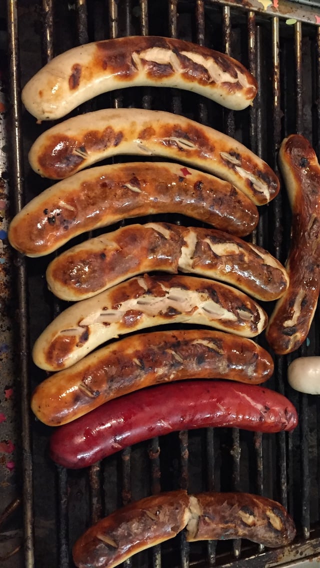 Würste auf Grill Würste auf Grill