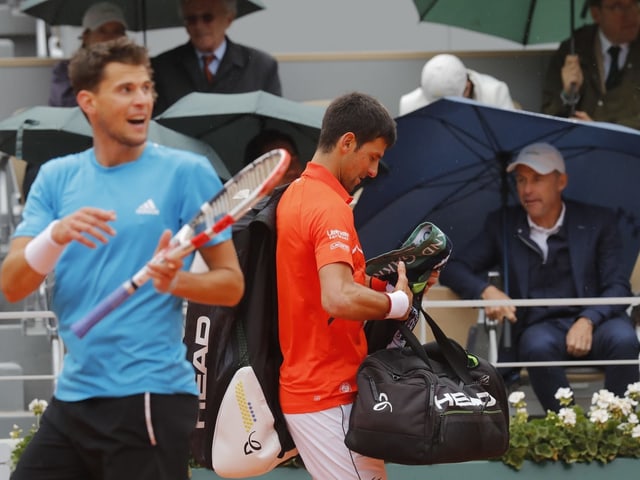 Dominic Thiem und Novak Djokovic. Dominic Thiem und Novak Djokovic.