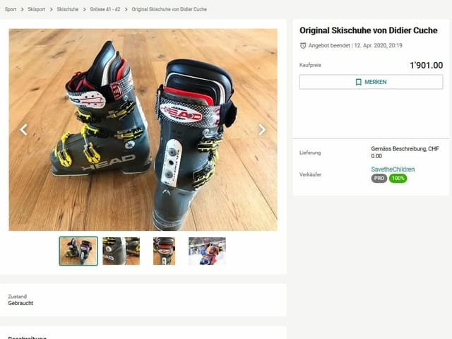 Die Skischuhe von Didier Cuche. Die Skischuhe von Didier Cuche.