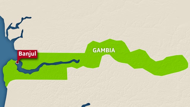 Karte von Gambia in Westafrika. Karte von Gambia in Westafrika.