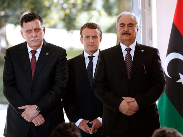 Sarradsch, Macron, Haftar Sarradsch, Macron, Haftar