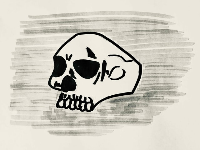 Zeichnung von Keith Richards Totenkopfring Zeichnung von Keith Richards Totenkopfring