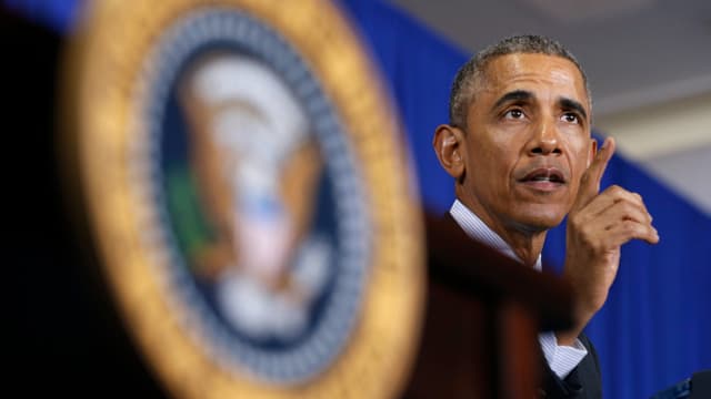Präsident Obama bei einer Ansprache im Weissen Haus, aufgenommen am 19. Februar Präsident Obama bei einer Ansprache im Weissen Haus, aufgenommen am 19. Februar