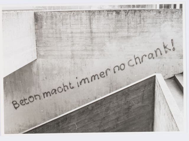 Auf der Wand geschrieben: «Beton macht immer no chrank!» Auf der Wand geschrieben: «Beton macht immer no chrank!»
