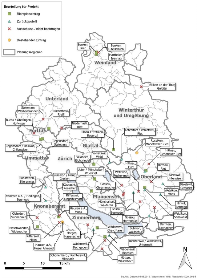 Eine Karte, auf der alle Zonen für Bodenaufwertungen eingetragen sind. Eine Karte, auf der alle Zonen für Bodenaufwertungen eingetragen sind.