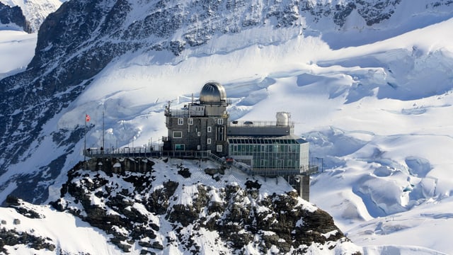 Blick auf das Observatorium auf dem Jungfraujoch. Blick auf das Observatorium auf dem Jungfraujoch.