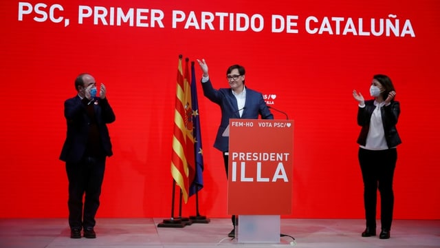 Die sozialistische PSC hat bei der Katalonien-Wahl am meisten Stimmen erhalten. Die sozialistische PSC hat bei der Katalonien-Wahl am meisten Stimmen erhalten.