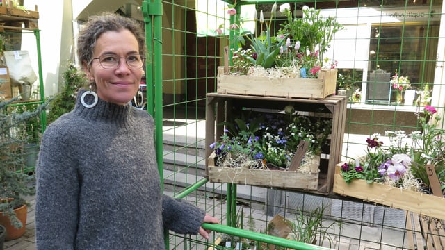 Frau in Blumenladen Frau in Blumenladen