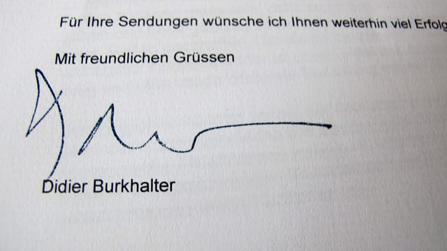 Unterschrift von Didier Burkhalter. Unterschrift von Didier Burkhalter.