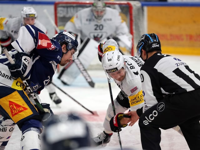 Der EV Zug und Fribourg-Gottéron. Der EV Zug und Fribourg-Gottéron.