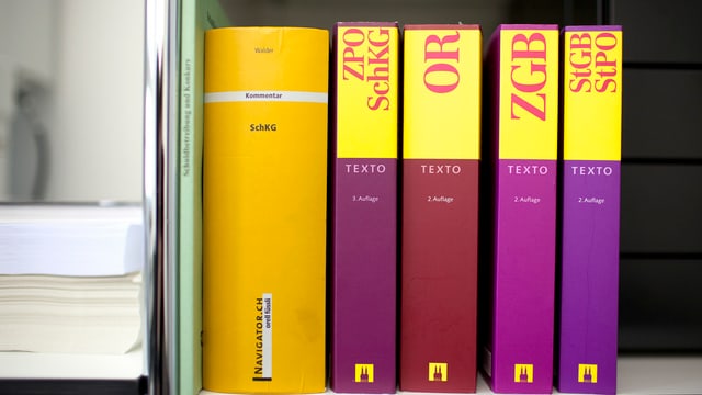 Gesetzesbücher in einem Regal Gesetzesbücher in einem Regal