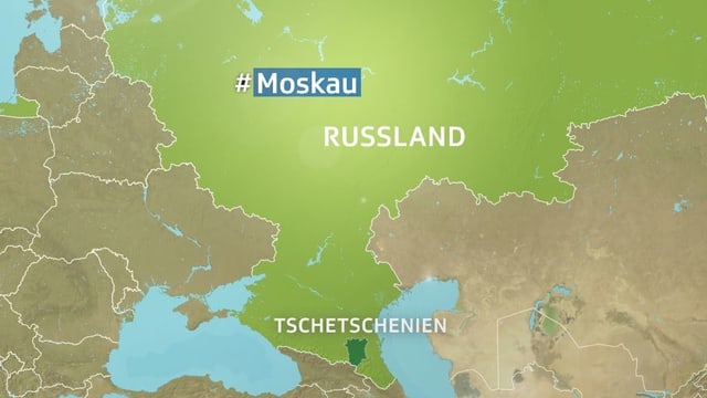 Karte mit Lage von Tschetschenien in Russland Karte mit Lage von Tschetschenien in Russland