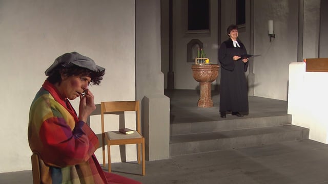 Il clown «Gavroche» ed ina reverendessa. Il clown «Gavroche» ed ina reverendessa.