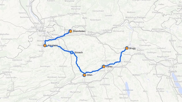 Karte der ganzen Route. Karte der ganzen Route.