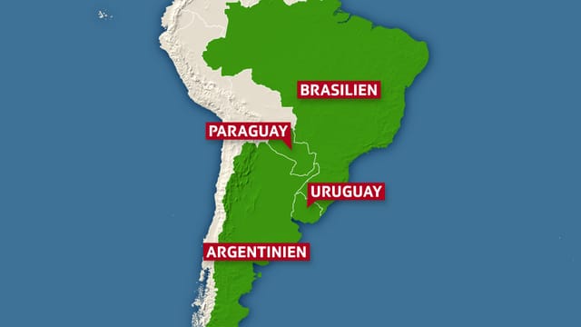 Karte Mercosur-Staaten Karte Mercosur-Staaten